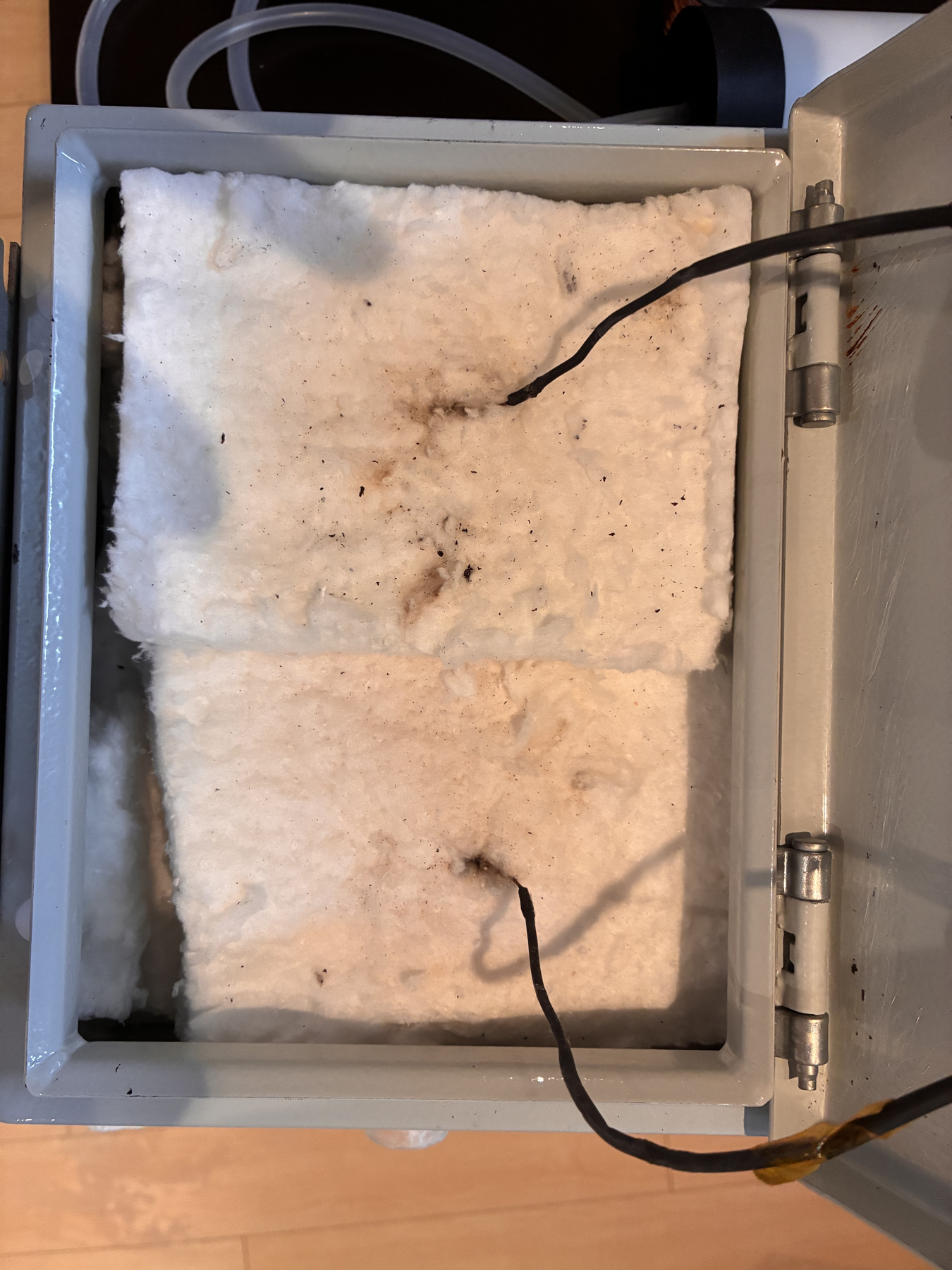 Ceramic fiber insulation packed inside the enclosure