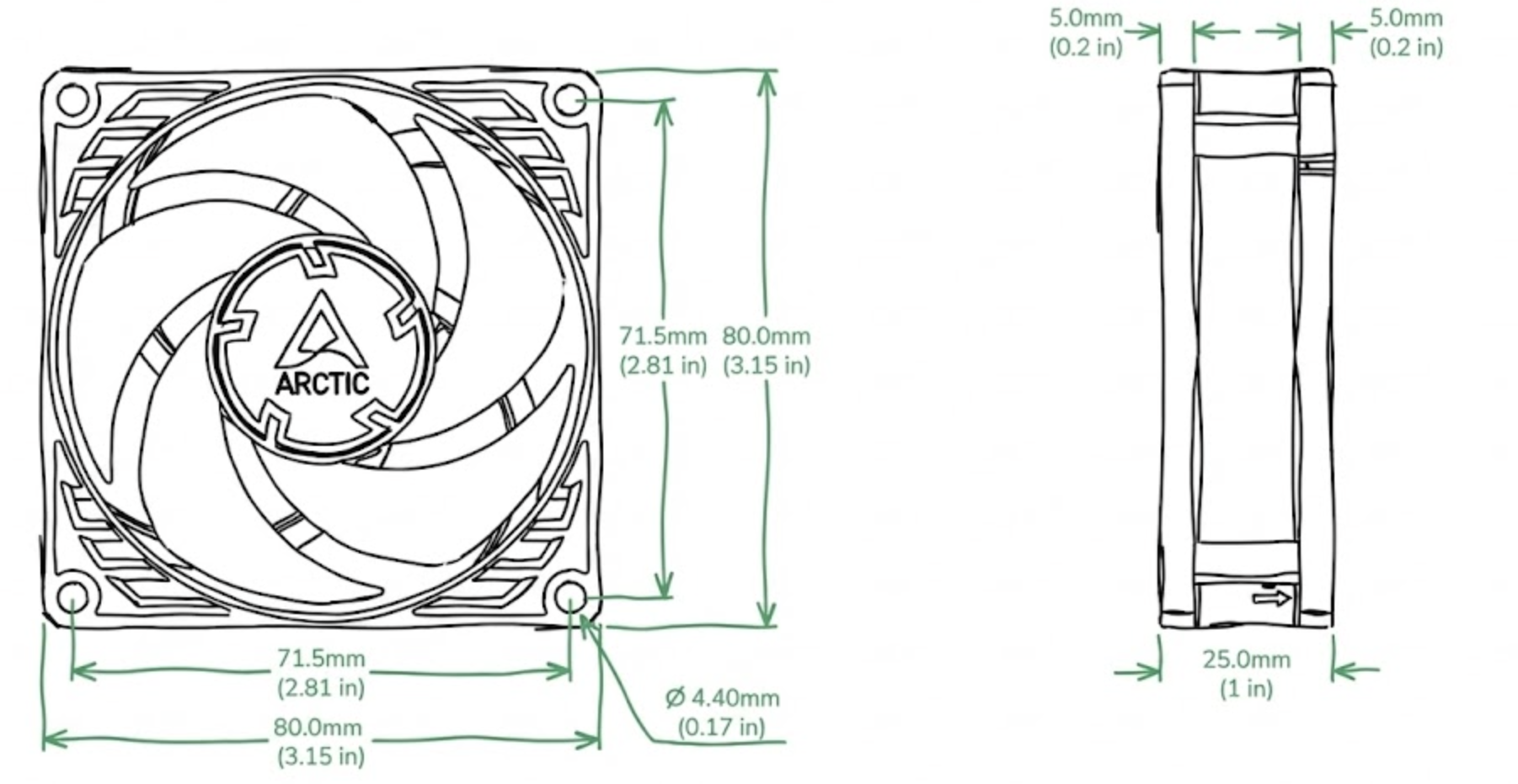 Fan disassembled with the motor exposed